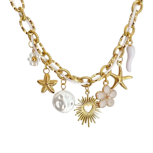 Lina – Collier doré à charms marins