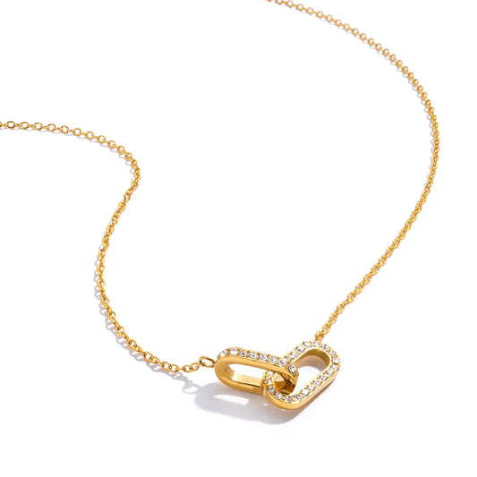 Lucia – Collier doré cœur strass